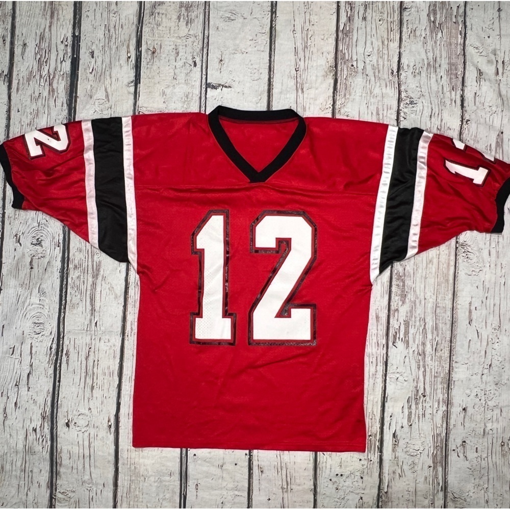 Vintage #12 Red Uniform Football Club Sports Fan Gear Apparel Jersey